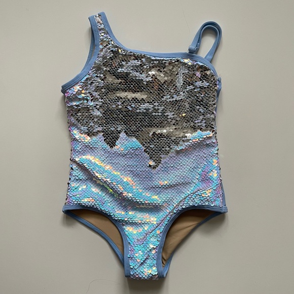 Shade Critters Other - Shade Critters Girls One-piece One Shoulder Peri Flip Sequin Swimsuit - Size 3T